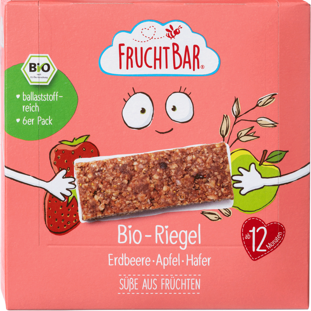 Bild: FruchtBar Riegel Erdbeere Apfel Hafer