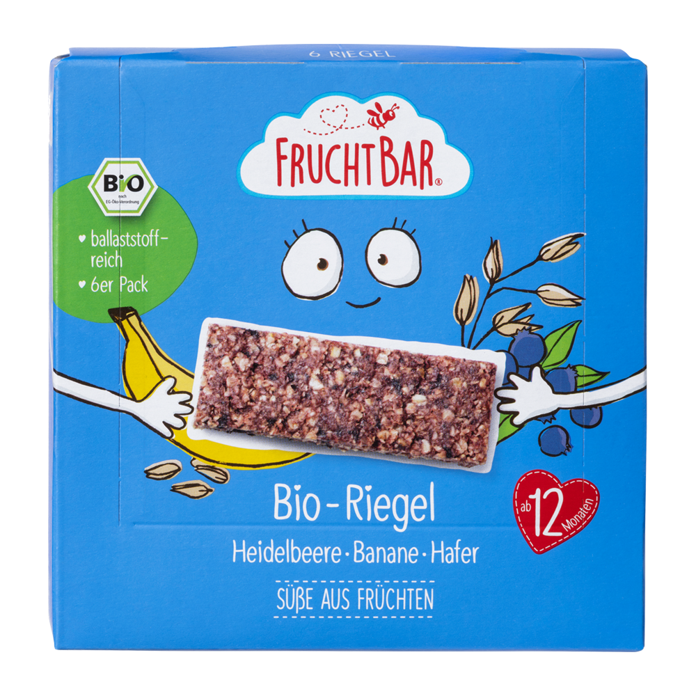Bild: FruchtBar Bio Riegel Heidelbeere Banane Hafer 