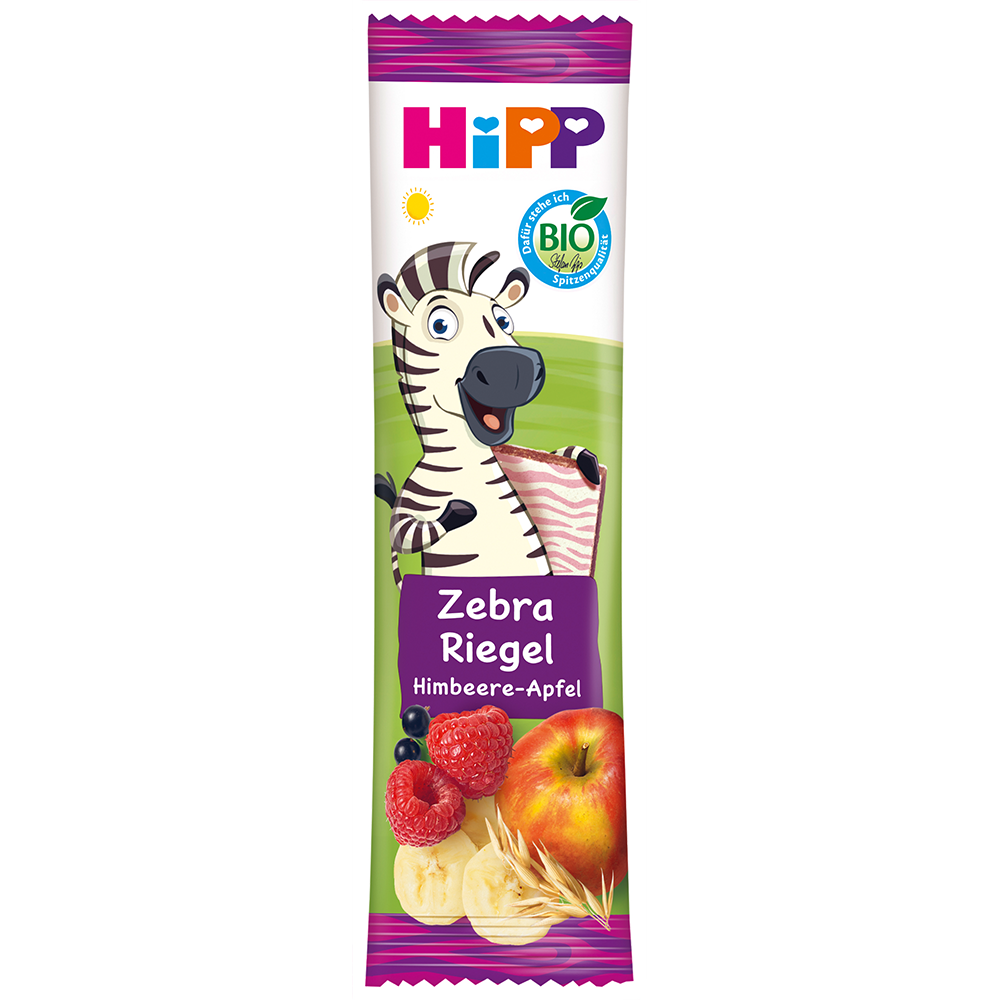 Bild: HiPP Zebra Riegel Himbeere Apfel 