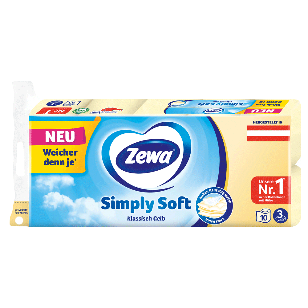 Bild: Zewa Comfort Das klassisch Gelbe Toilettenpapier
