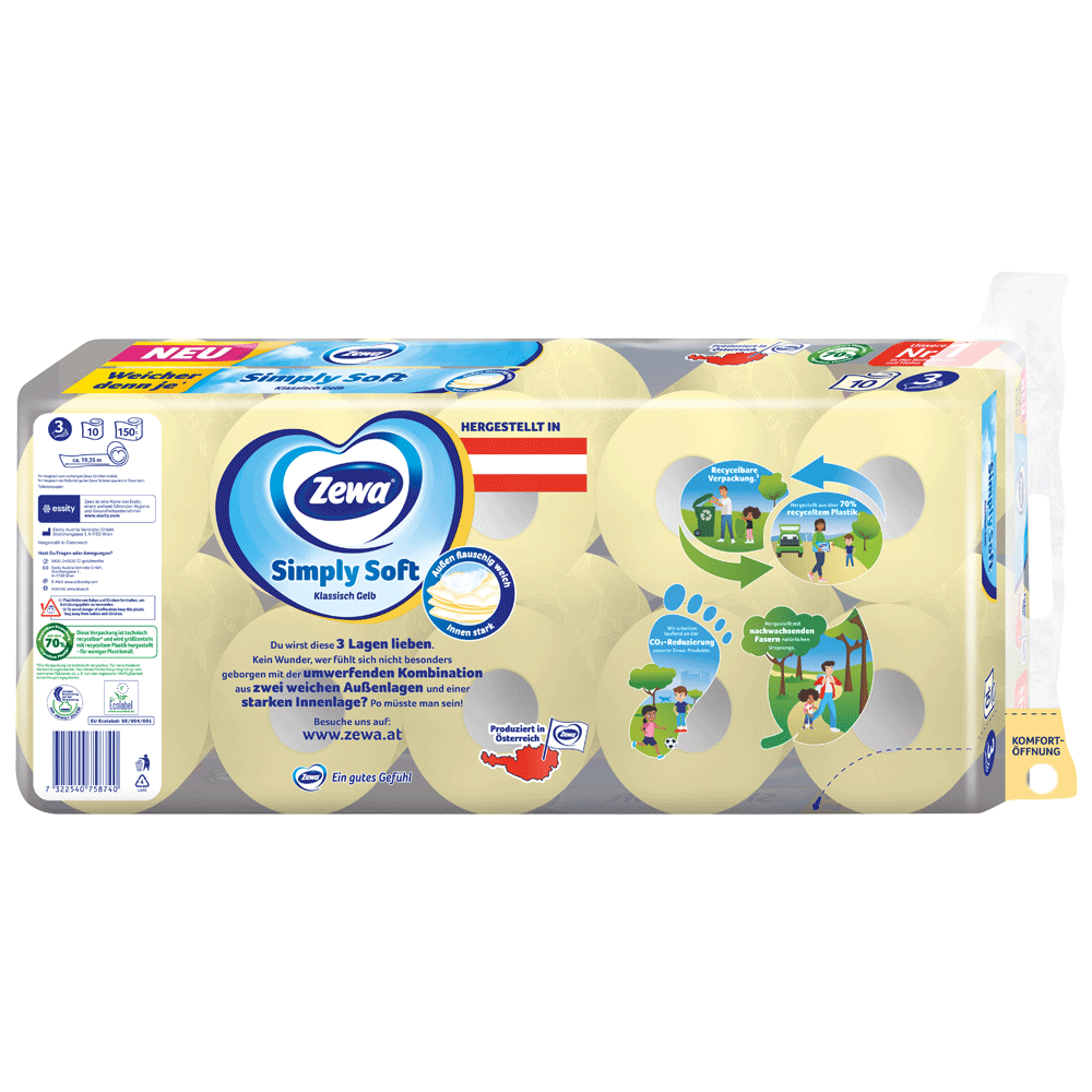 Bild: Zewa Comfort Das klassisch Gelbe Toilettenpapier