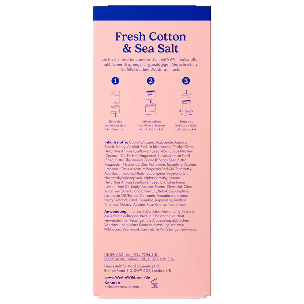 Bild: WILD Deostick Starter Kit Fresh Cotton & Sea Salt 