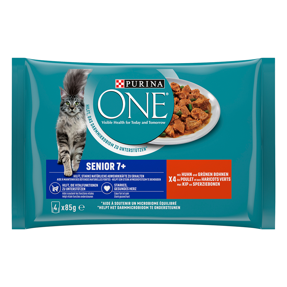 Bild: Purina ONE Senior 7+ mit Huhn und Grünen Bohnen 
