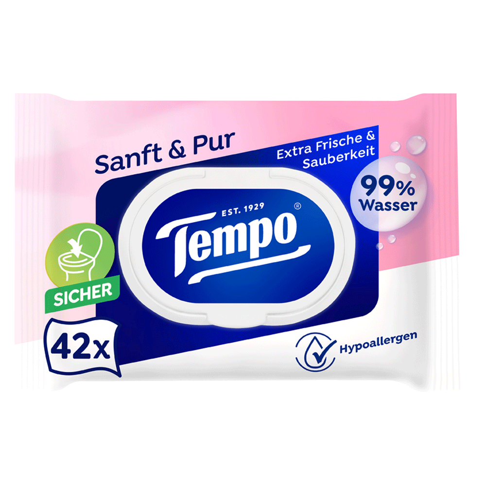 Bild: Tempo Feuchtes Toilettenpapier sanft & pur 