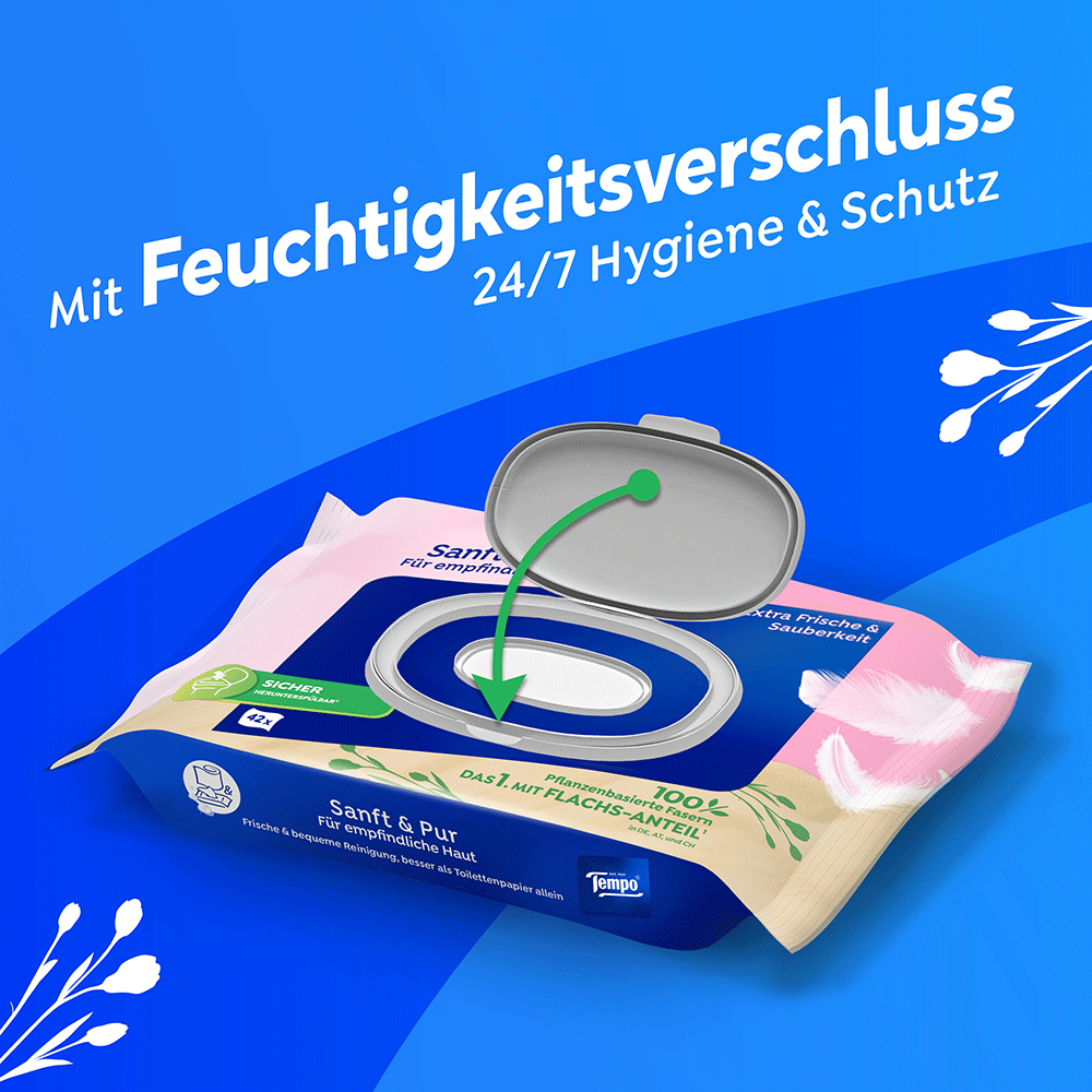 Bild: Tempo Feuchtes Toilettenpapier sanft & pur 