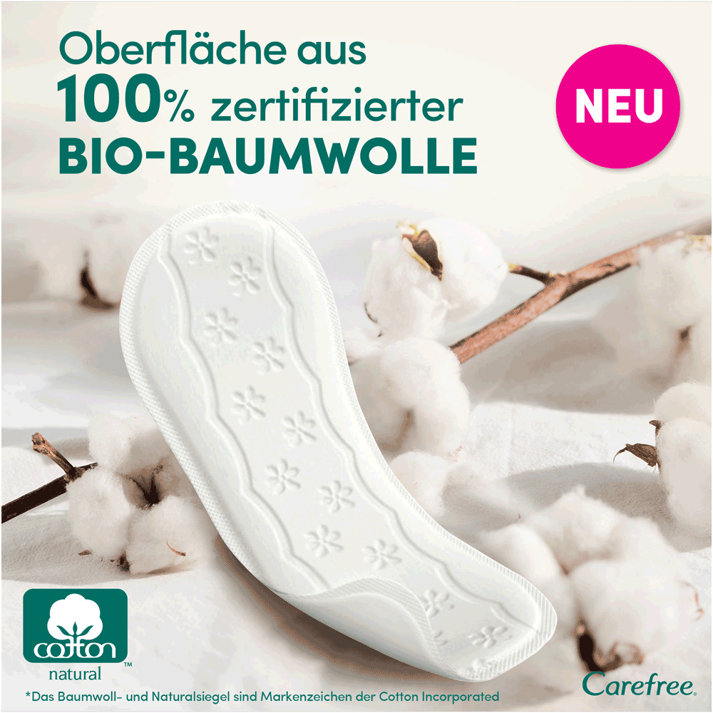 Bild: Carefree Organic Cotton Topsheet Slipeinlagen Long 