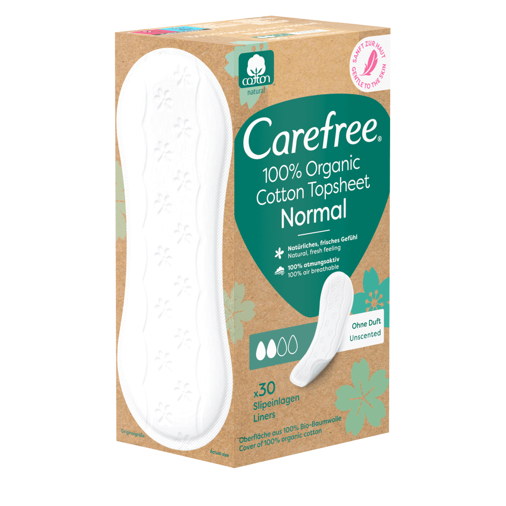 Bild: Carefree Organic Cotton Topsheet Slipeinlagen Normal 
