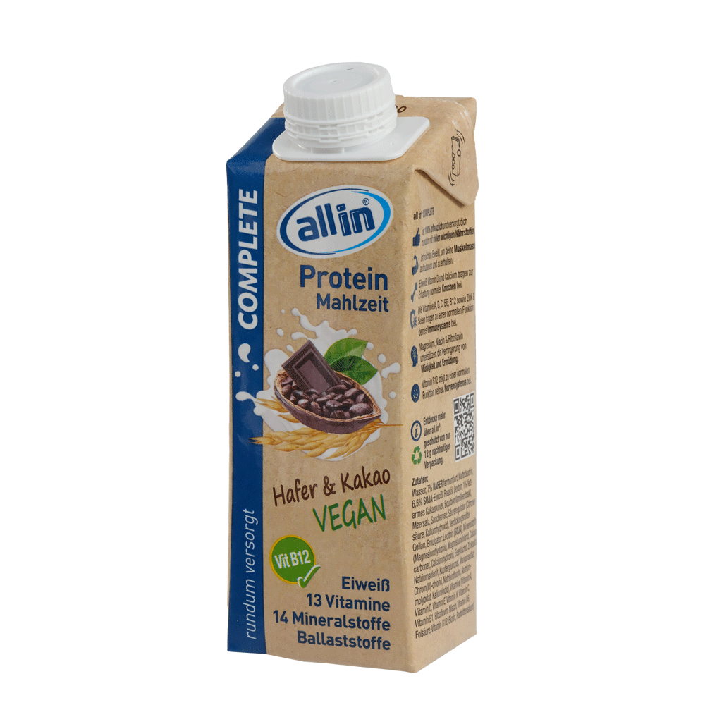 Bild: allin Protein Mahlzeit Hafer und Kakao 