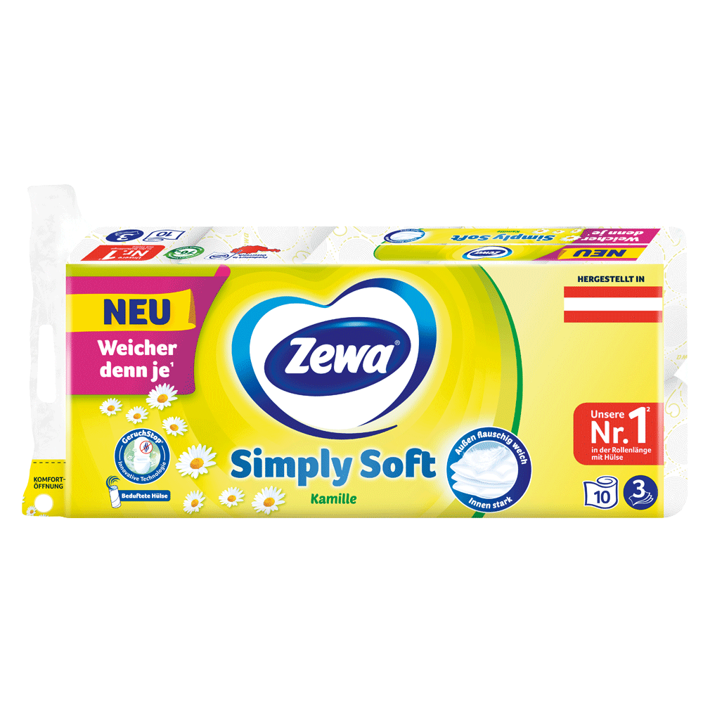 Bild: Zewa Toilettenpapier Simply Soft Kamille 