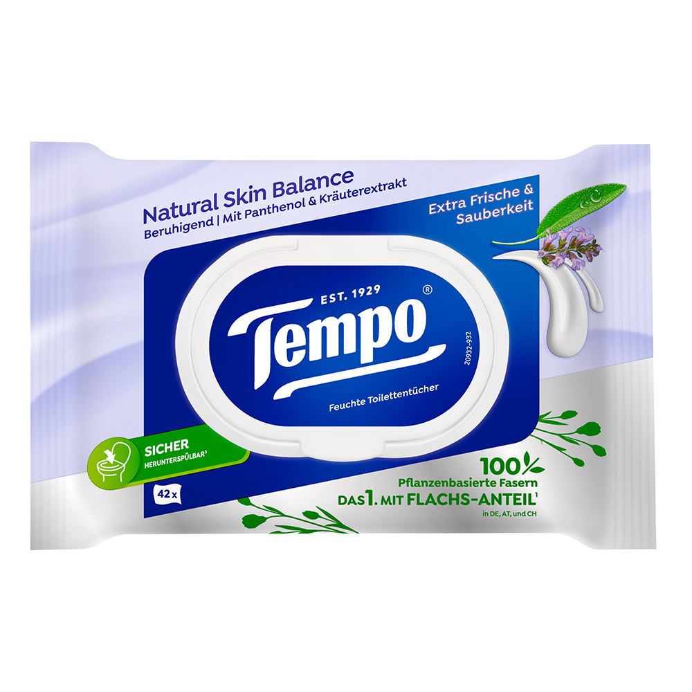 Bild: Tempo Feuchtes Toilettenpapier Natural Skin Balance 