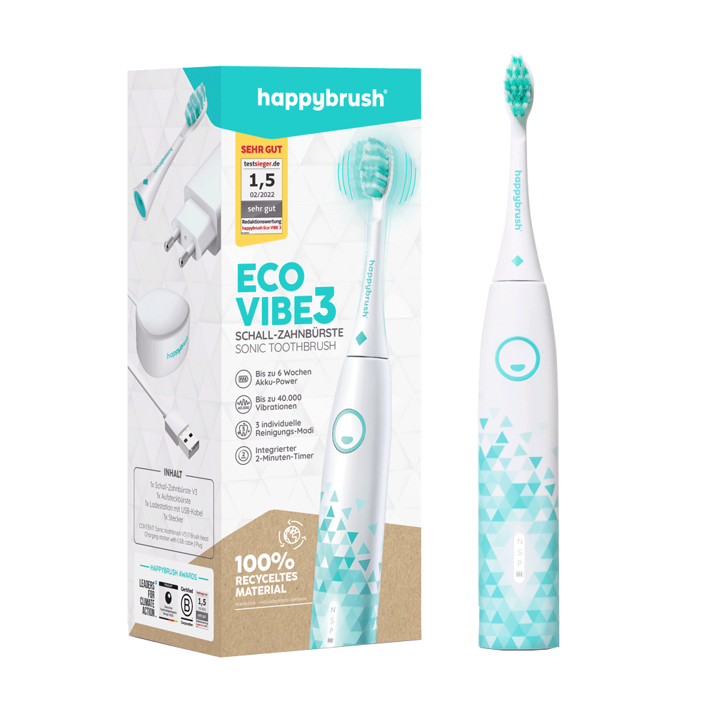 Bild: happybrush Schallzahnbürste Eco V3 Weiß 