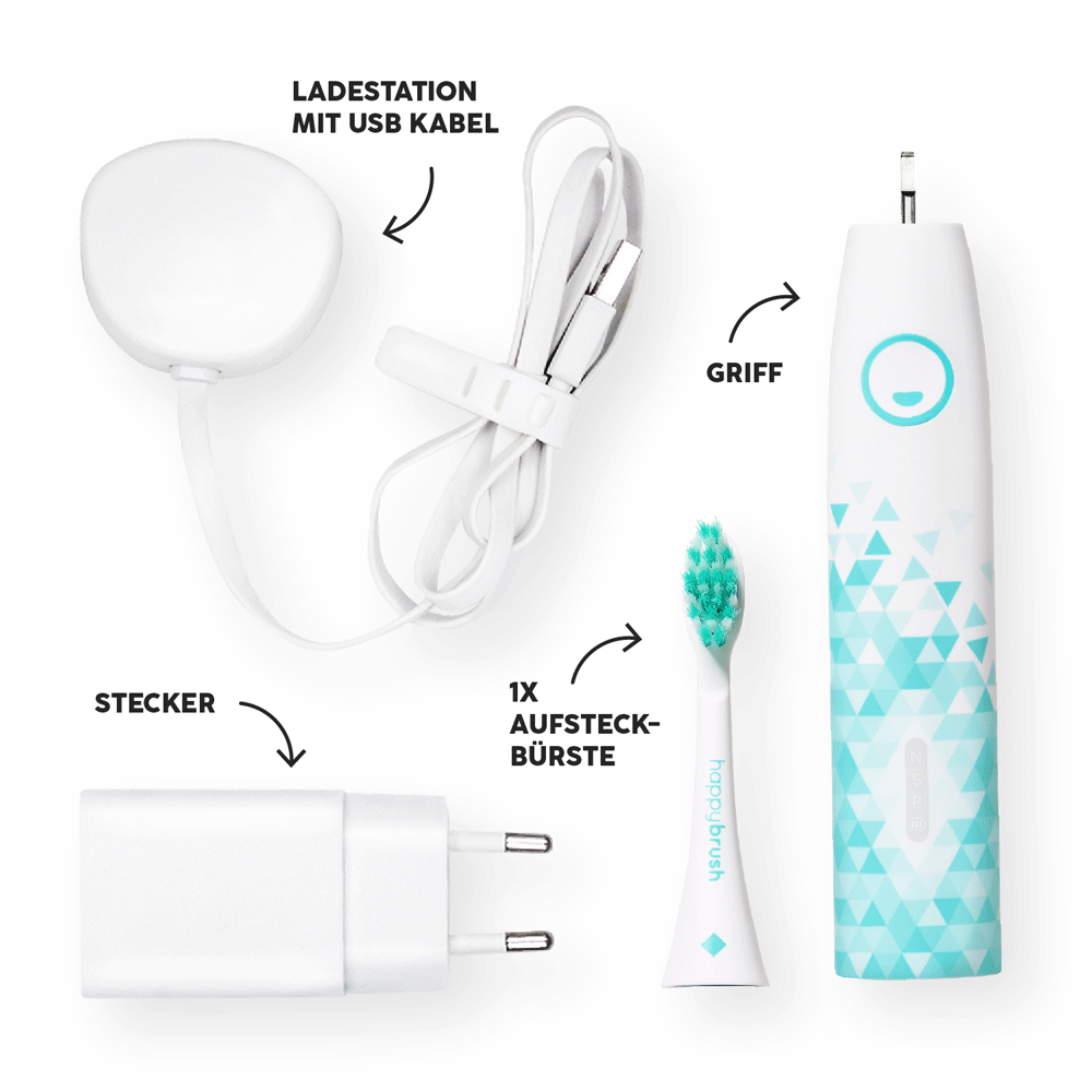 Bild: happybrush Schallzahnbürste Eco V3 Weiß 