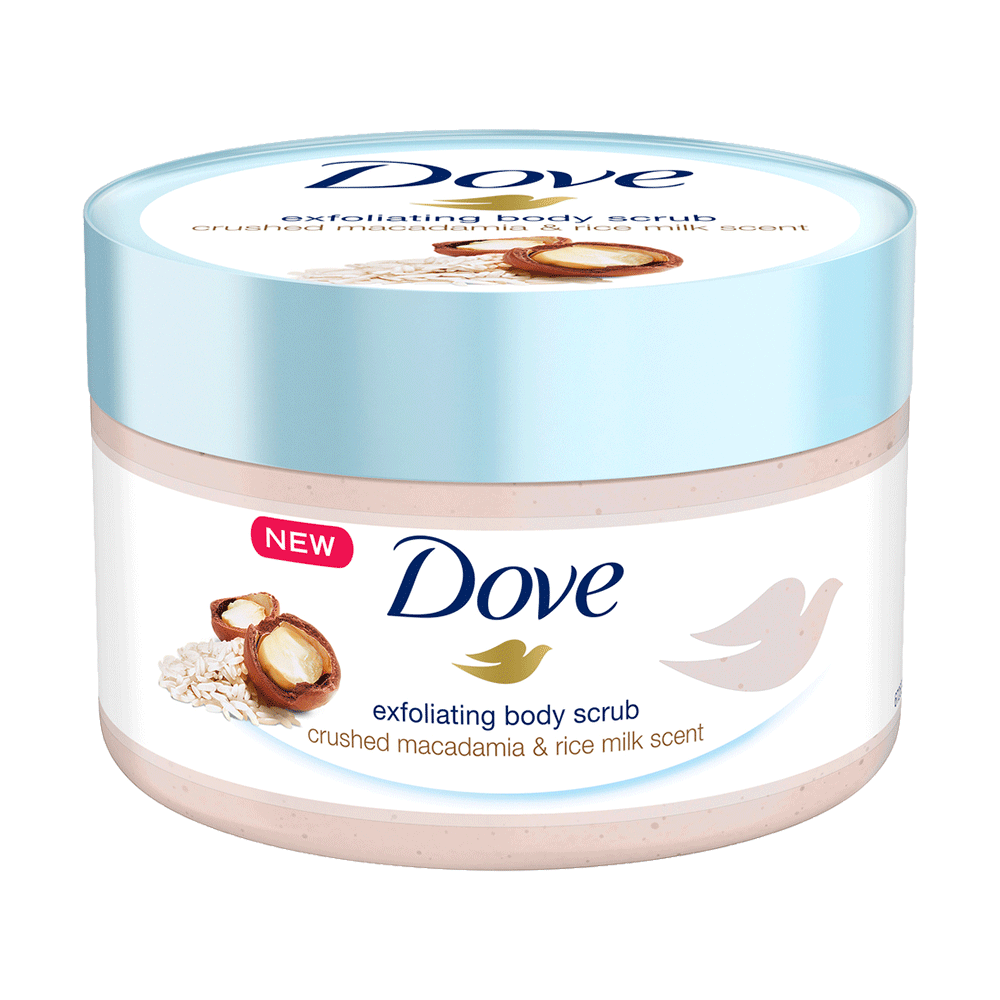 Bild: Dove Duschpeeling Macadamia & Reismilch