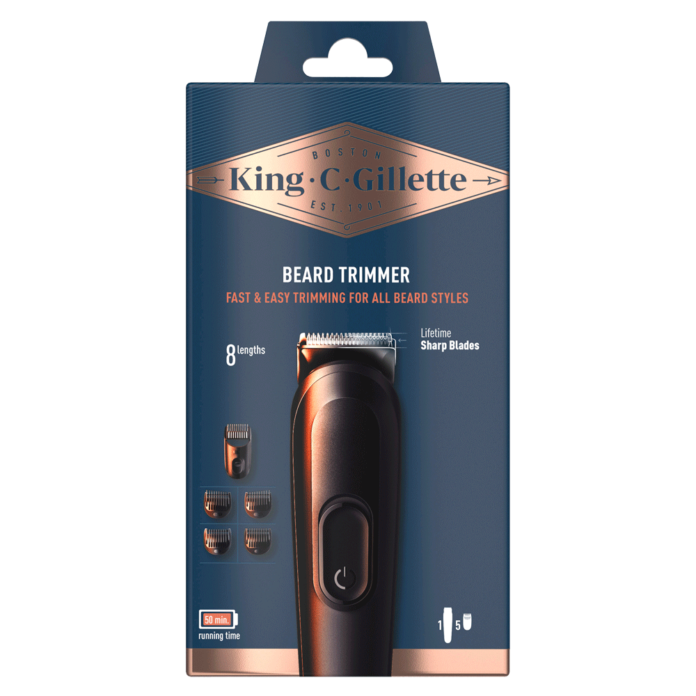 Bild: Gillette King C.  kabelloser Barttrimmer für Männer 