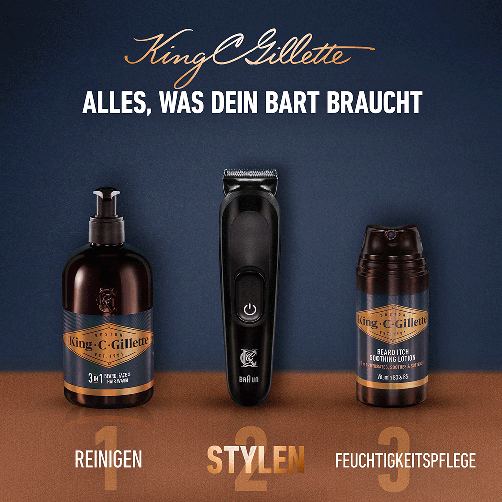Bild: Gillette King C.  kabelloser Barttrimmer für Männer 