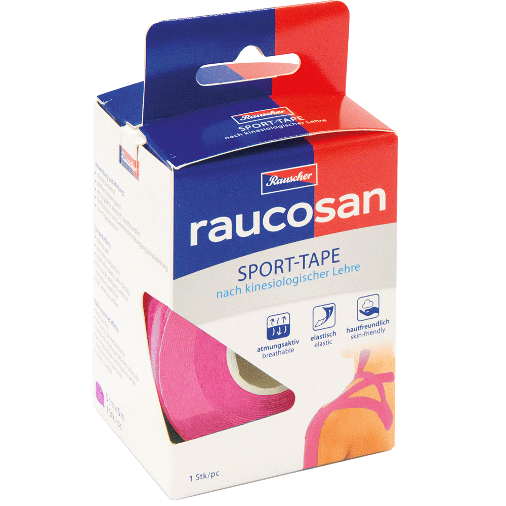Bild: Raucosan Sport Tape nach kinesiologischer Lehre pink