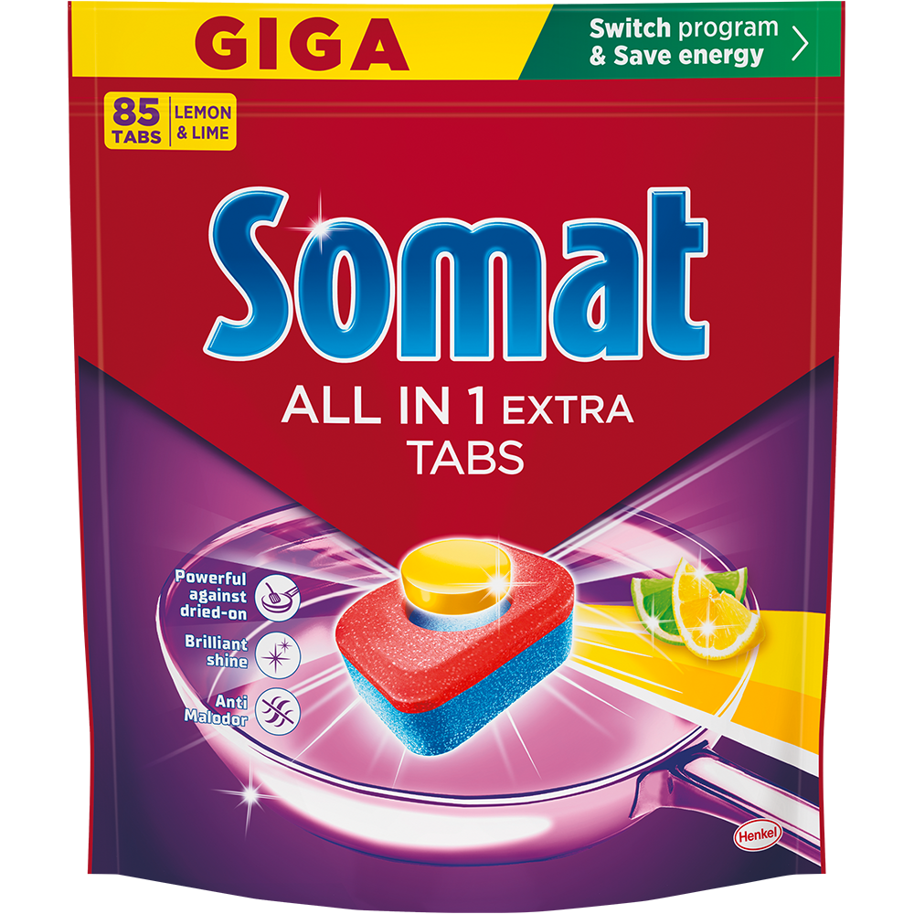 Bild: Somat All in 1 Extra Geschirrspültabs Lemon & Lime Giga Pack 