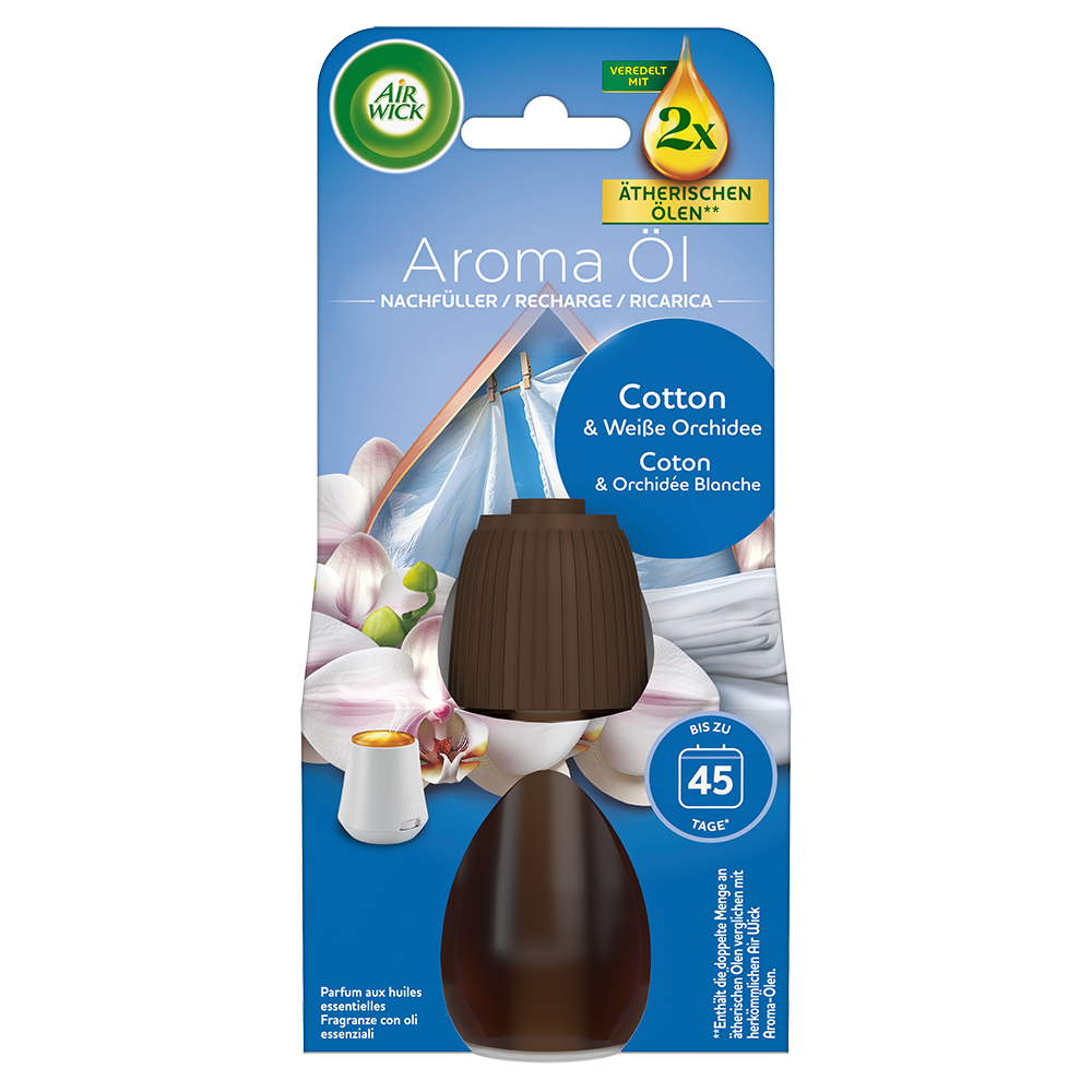 Bild: AIRWICK Aroma Öl Flakon Nachfüllung Cotton und weiße Orchidee 