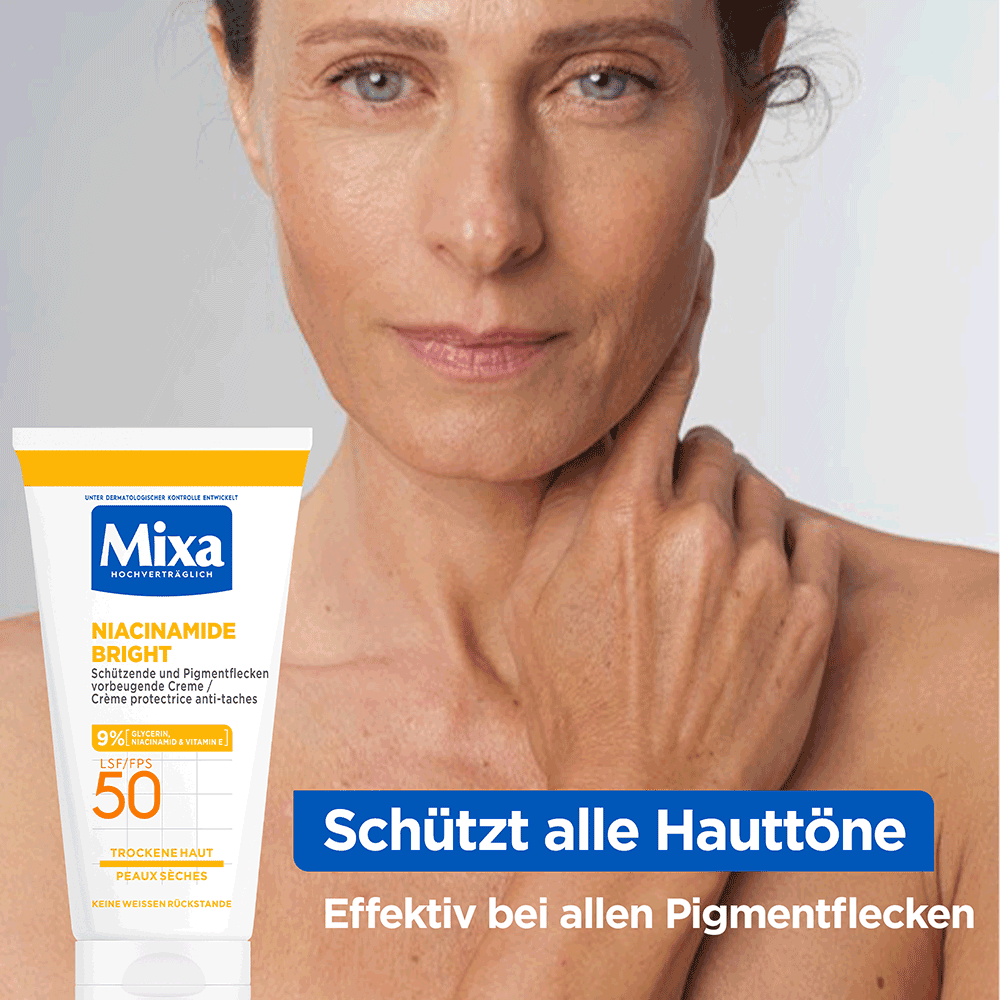 Bild: Mixa Niacinamide Bright Creme LSF 50 