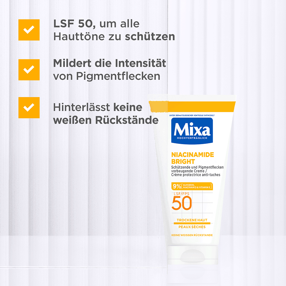 Bild: Mixa Niacinamide Bright Creme LSF 50 