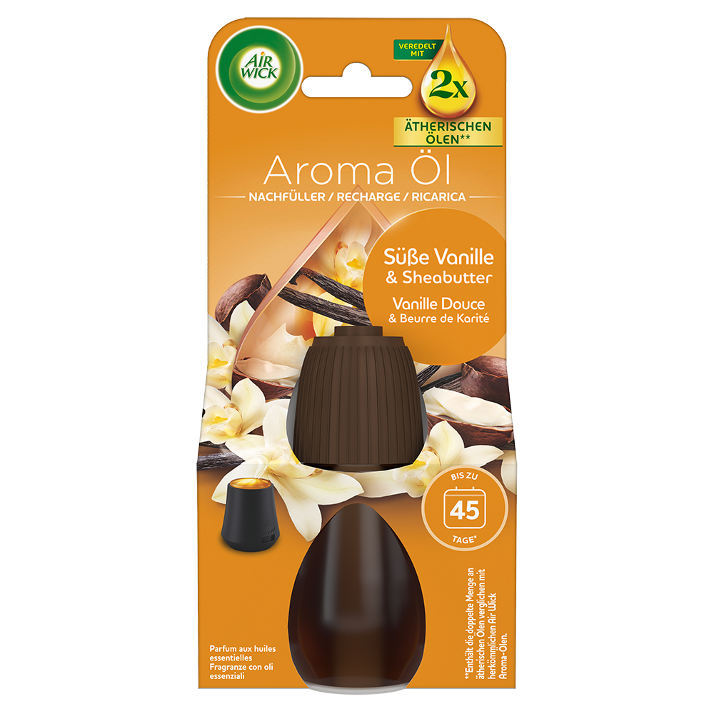 Bild: AIRWICK Aroma Öl Flakon Nachfüllung Süße Vanille und Sheabutter 