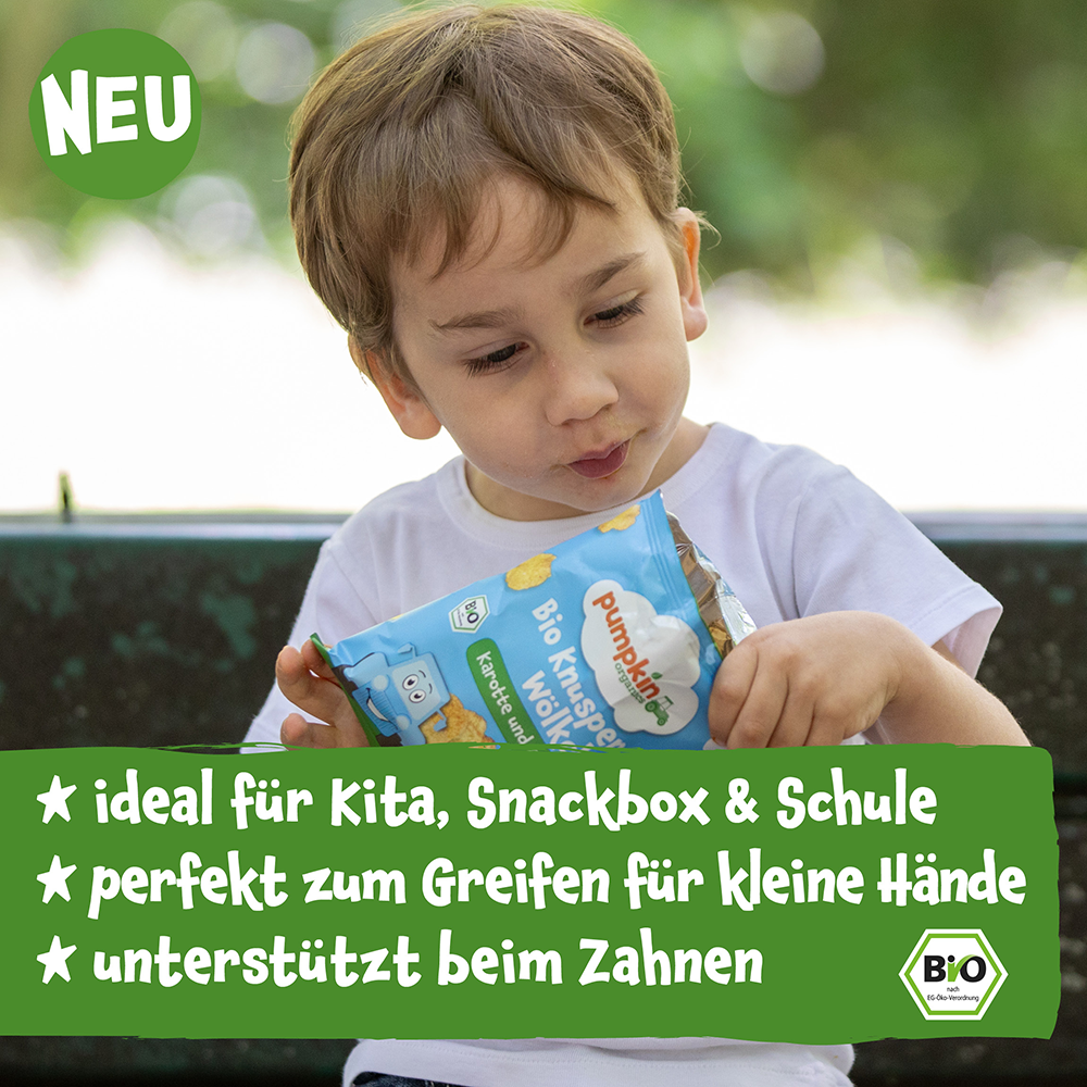 Bild: pumpkin organics Bio Knusper Wölkchen Karotte und Erdbeere 