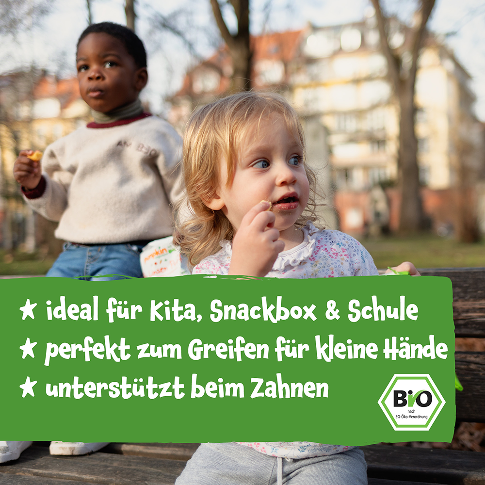 Bild: pumpkin organics Bio Kichererbsen Sterne mit Mais und Kürbis 