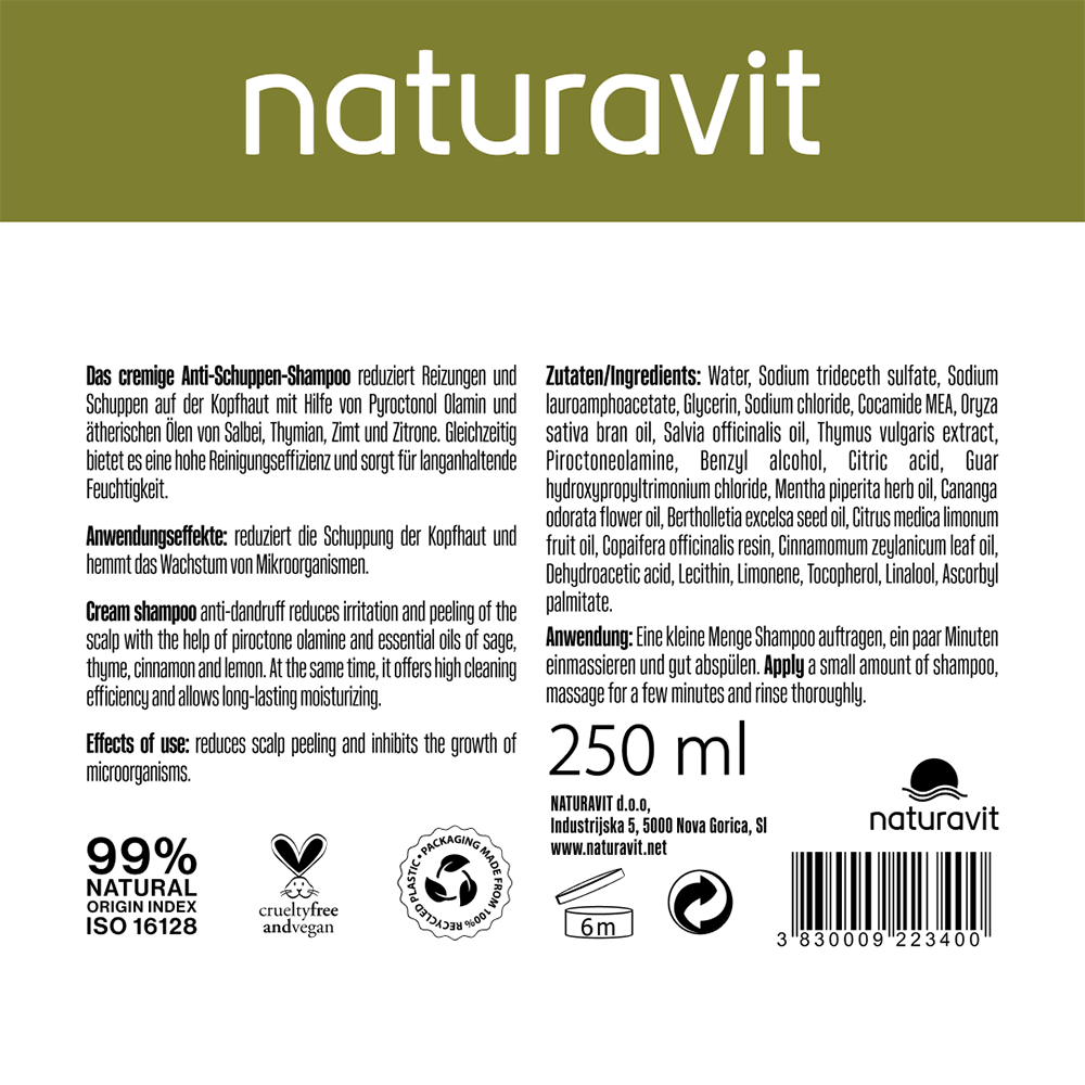 Bild: Naturavit Cremeshampoo gegen Schuppen 