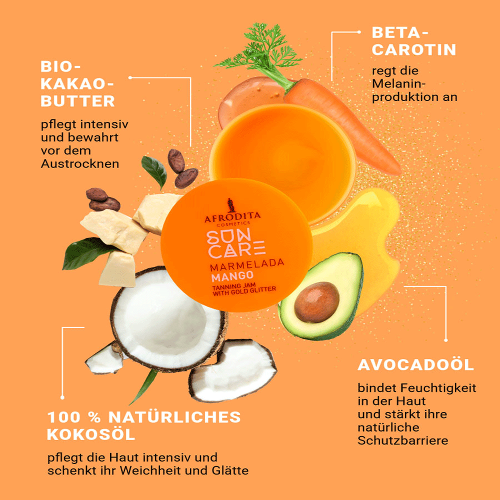 Bild: AFRODITA Cosmetics Sun Care Bräunungs Marmelade Mango 