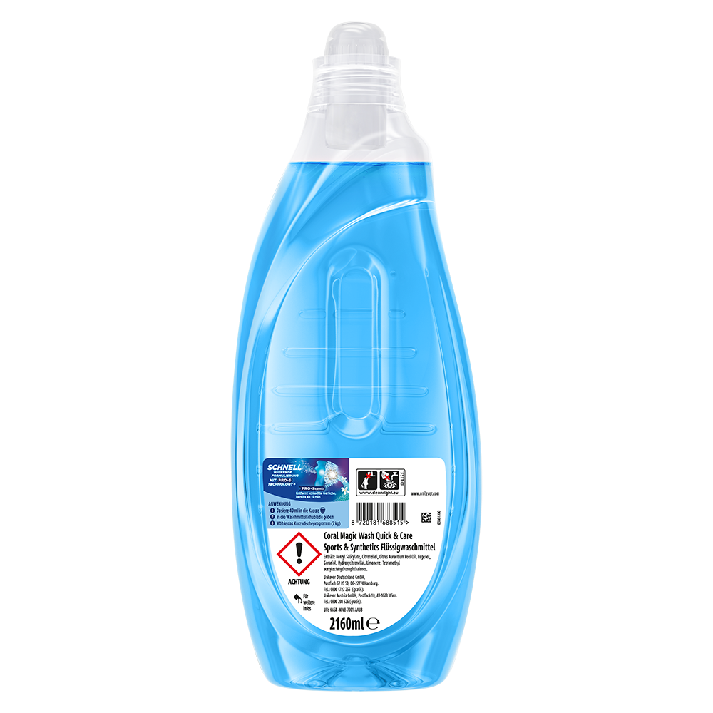 Bild: Coral Waschmittel Magic Wash Kurzwäsche Sports and Synthetics 