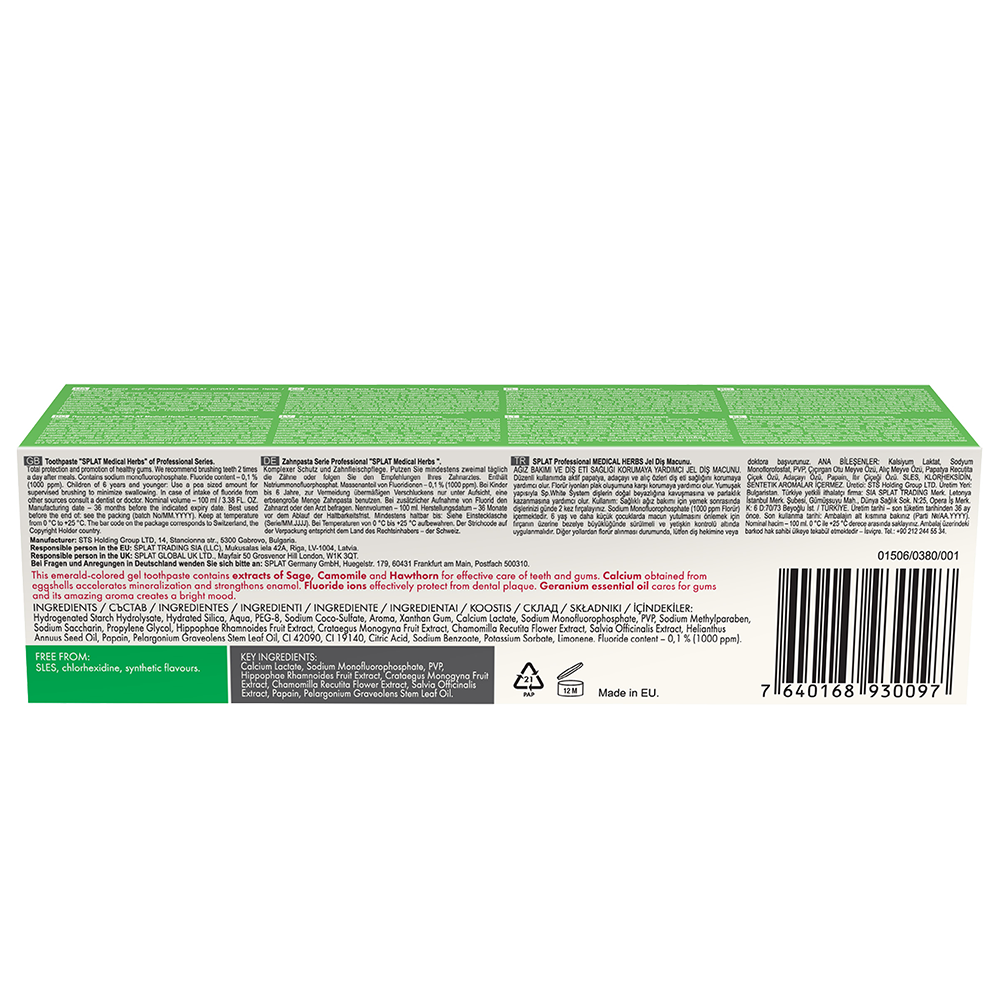 Bild: Splat Zahnpasta Medical Herbs 