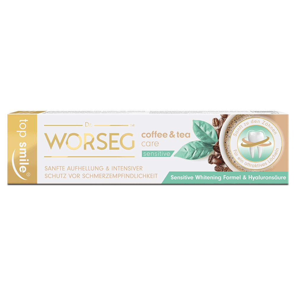 Bild: Worseg Top Smile Zahncreme Coffee & Tea Care Sensitive 