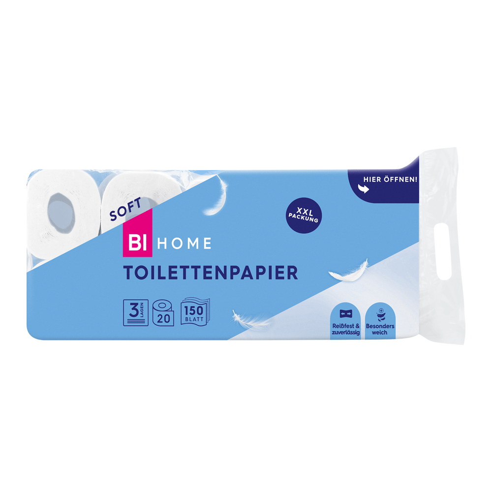 Bild: BI HOME Toilettenpapier XXL ohne Duft 