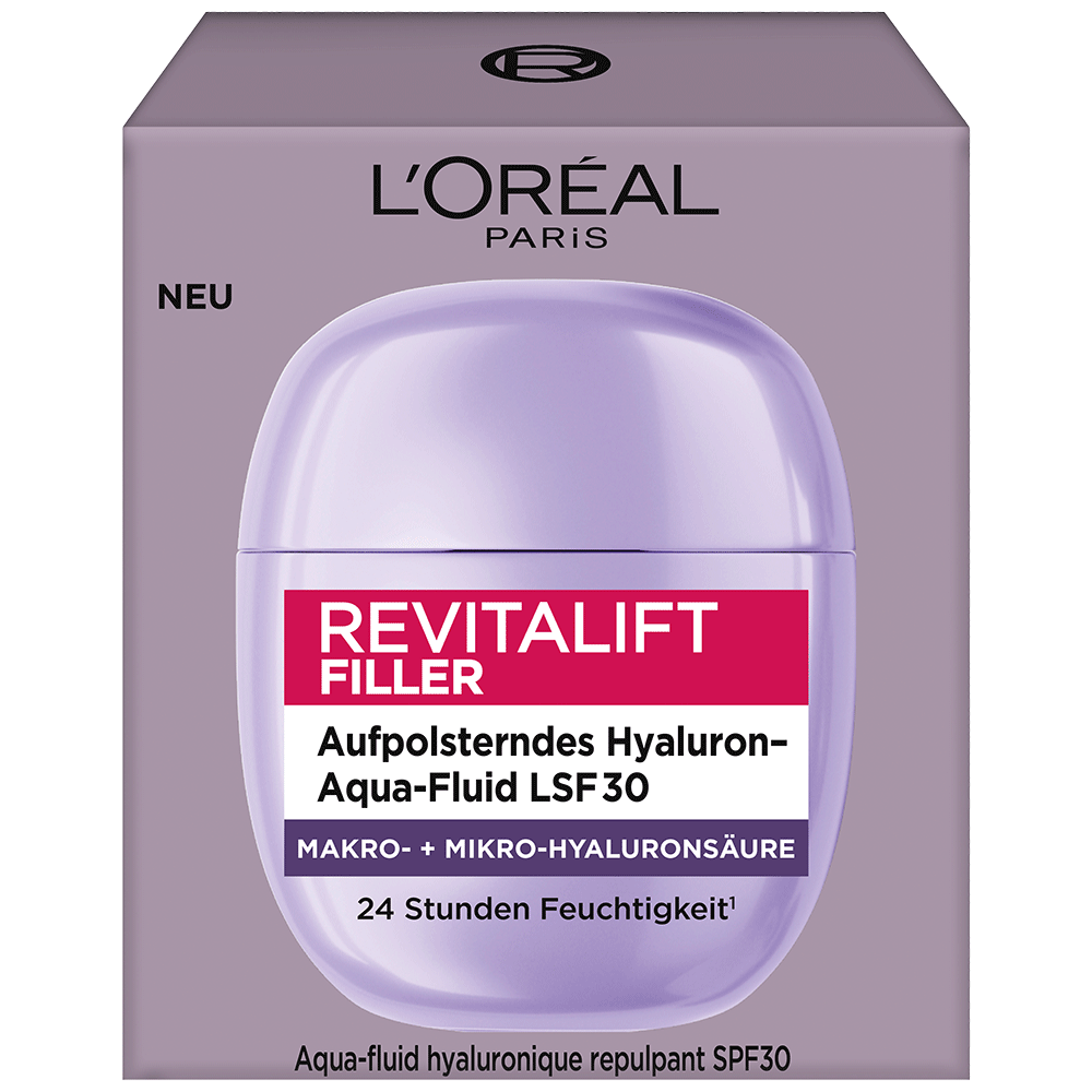 Bild: L'ORÉAL PARIS Revitalift Filler Aufpolsterndes Hyaluron Aqua-Fluid LSF 30 