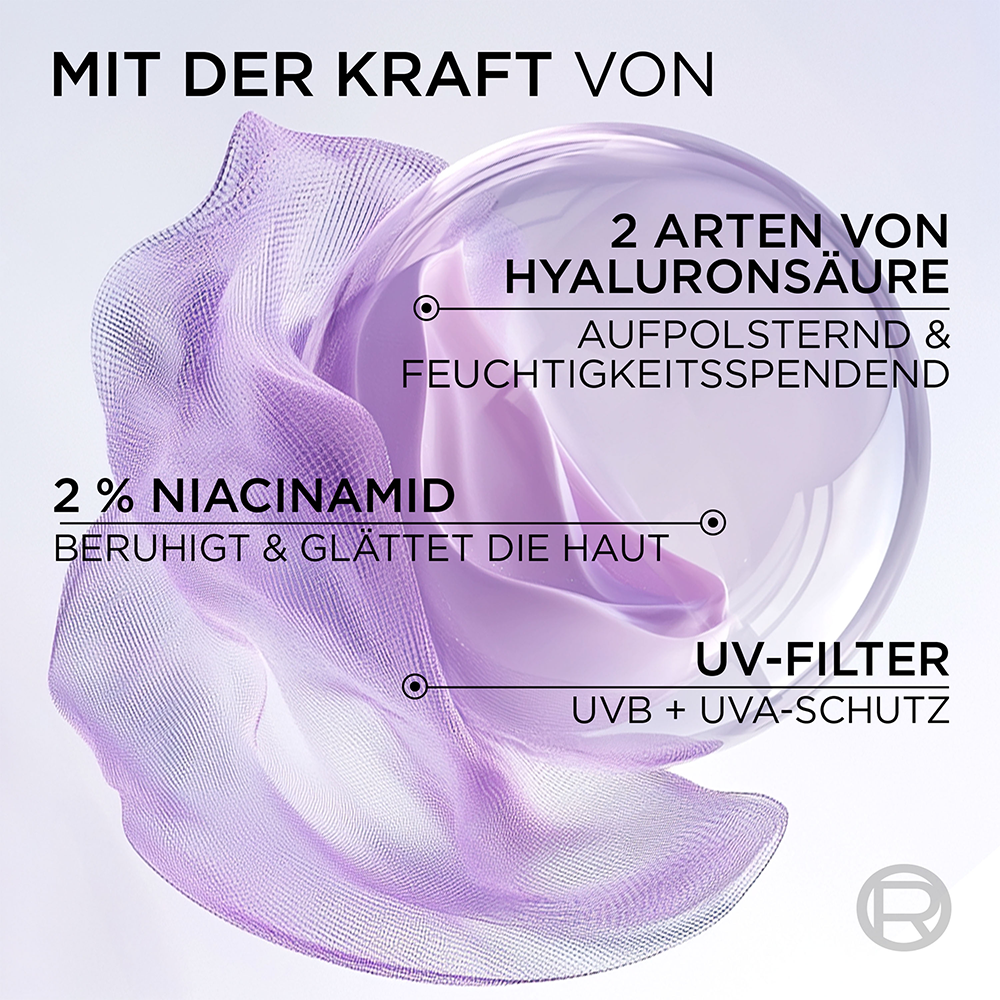 Bild: L'ORÉAL PARIS Revitalift Filler Aufpolsterndes Hyaluron Aqua-Fluid LSF 30 