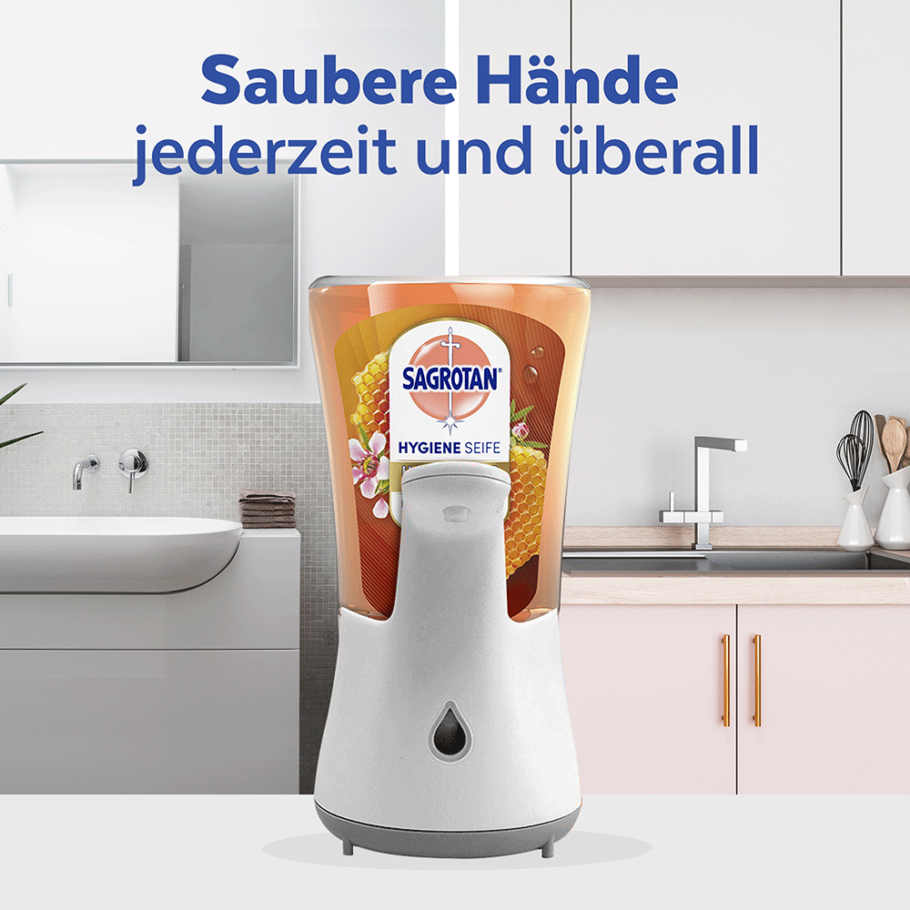 Bild: SAGROTAN Hygiene Seife Nachfüller Manuka Honig Duft 