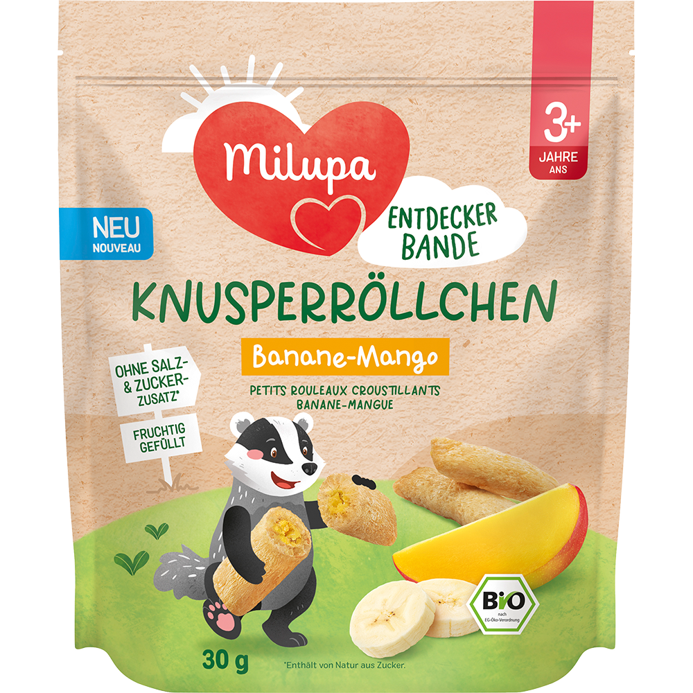 Bild: Milupa Knusperröllchen Banane Mango 