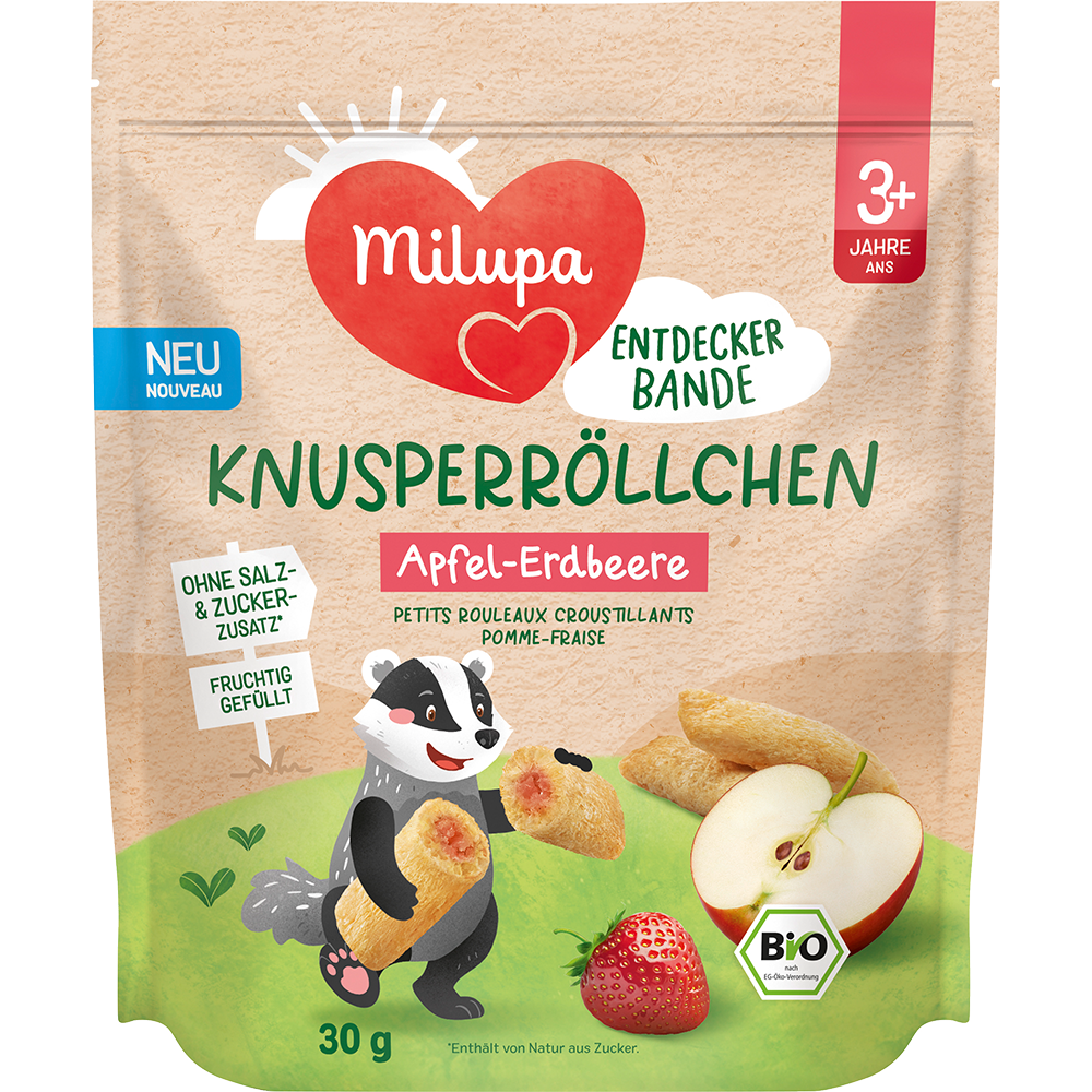 Bild: Milupa Knusperröllchen Apfel Erdbeere 
