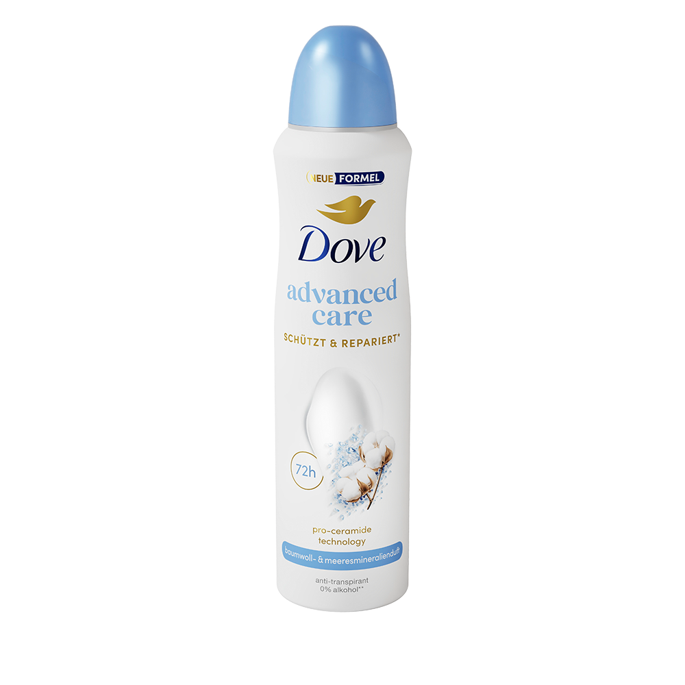 Bild: Dove Deo Spray Advanced Care Baumwoll- und Meeresmineralienduft 