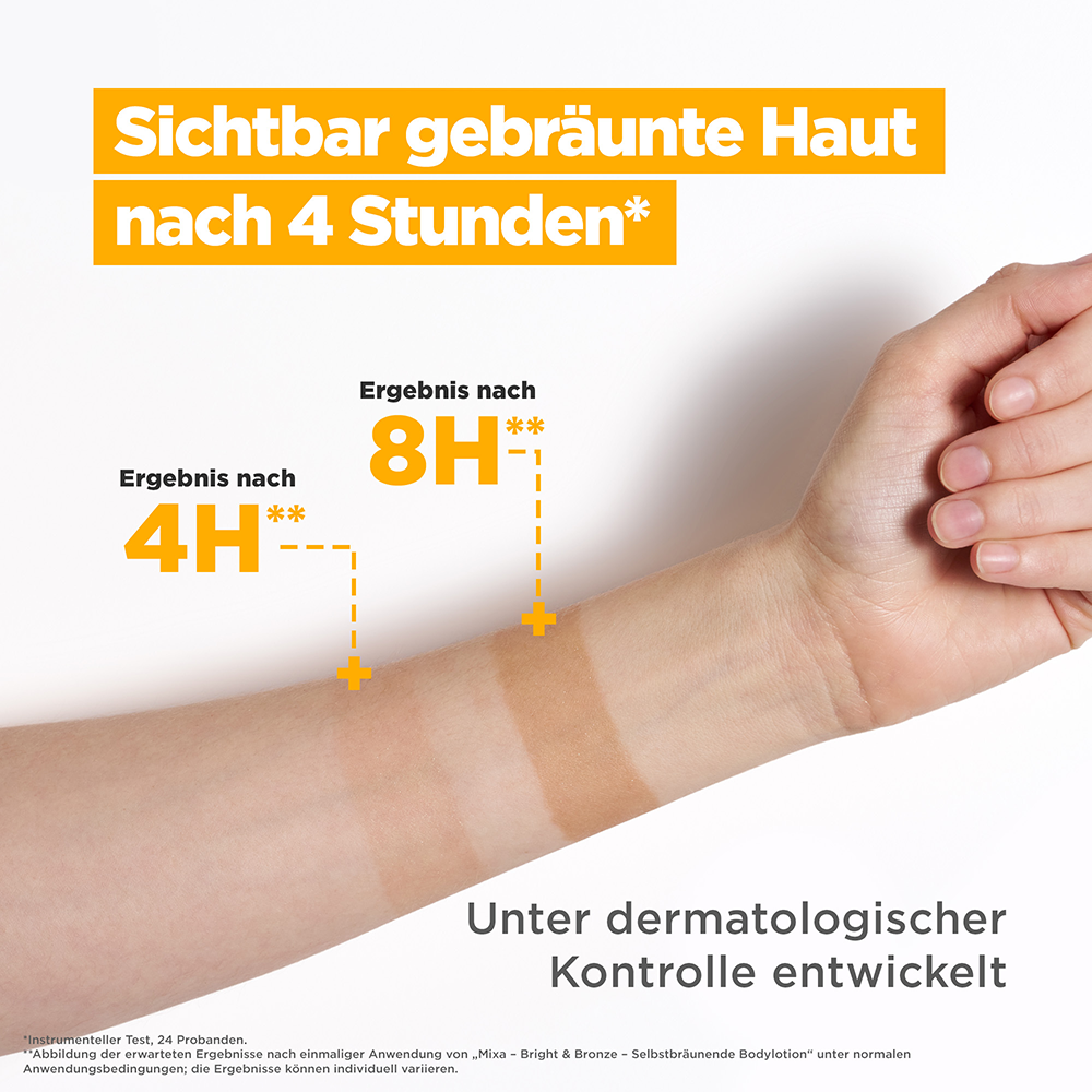 Bild: Mixa Bright & Bronze Selbstbräunende Bodylotion 