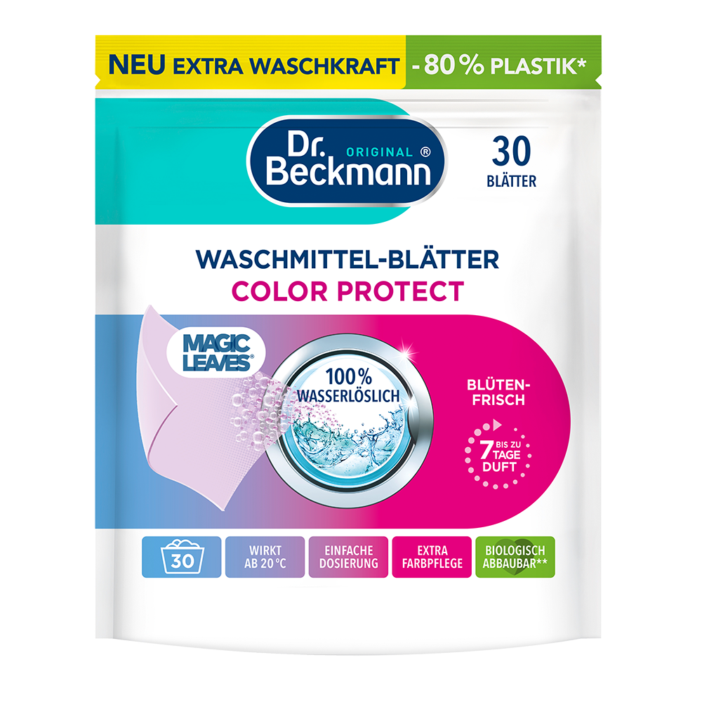 Bild: Dr. Beckmann Magic Leaves Waschmittel-Blätter Color Protect 