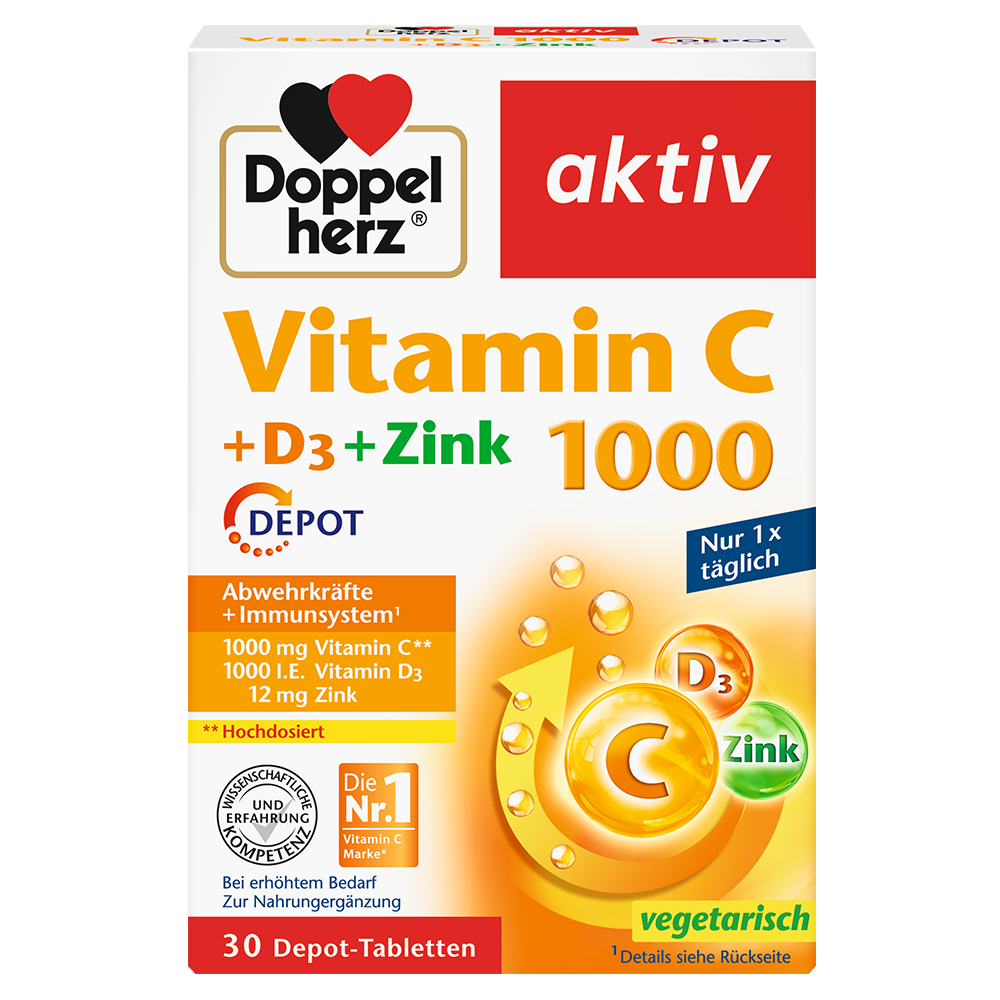 Bild: DOPPELHERZ Vitamin C 1000 + D3 + Zink 