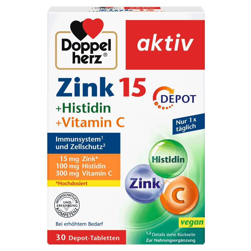 Bild: DOPPELHERZ Zink 15 + Histidin + Vitamin C 