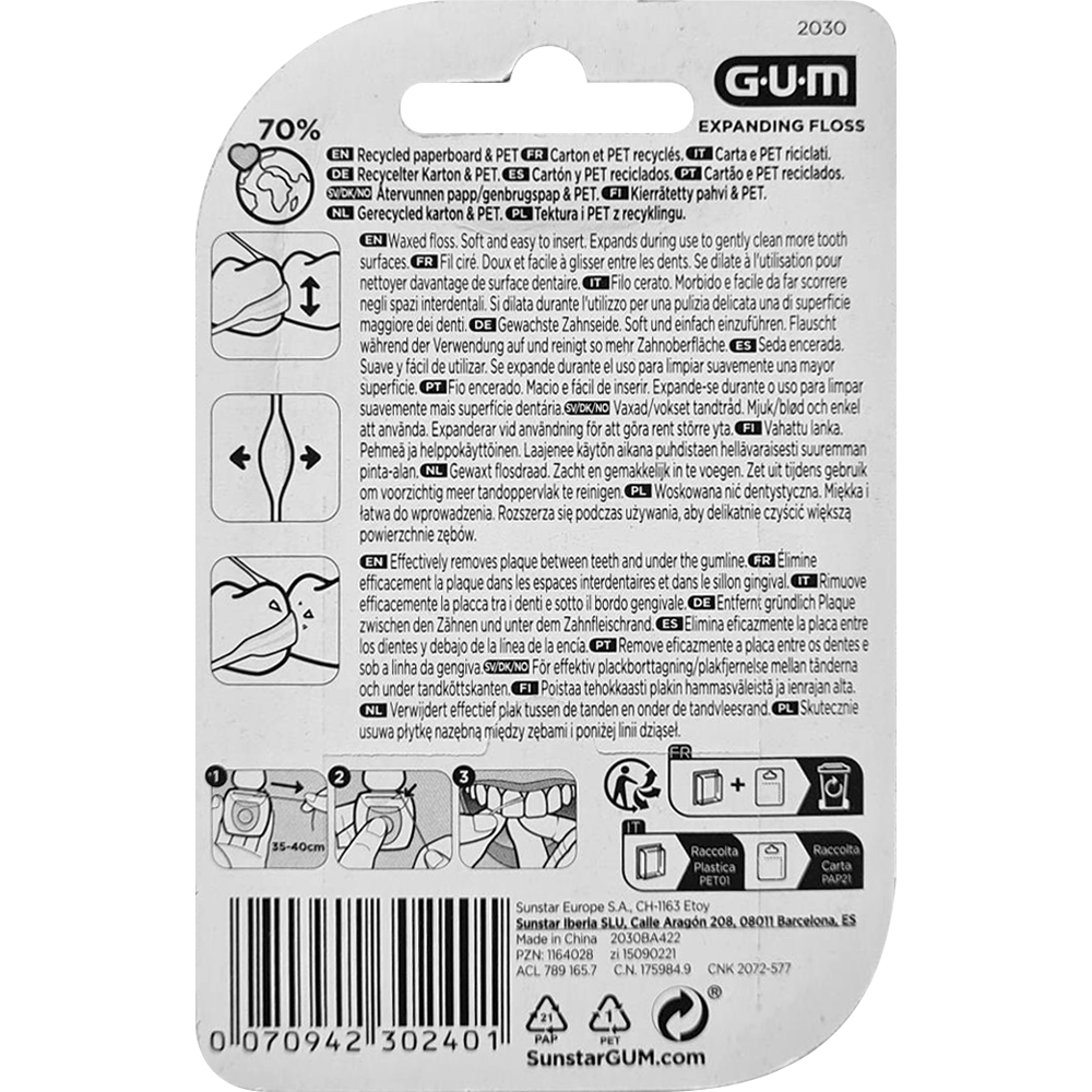 Bild: GUM EXPANDING FLOSS Zahnseide gewachst 