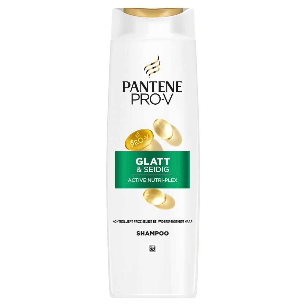 Pantene Pro-V Shampoo âGlatt & Seidigâ mit Active Nutri-Plex, fÃ¼r die Kontrolle von Frizz selbst bei widerspenstigem Haar.