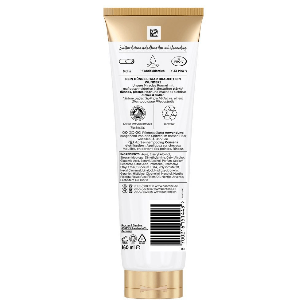 Bild: PANTENE PRO-V Lift & Volume Pflegespülung Mit Biotin + Rosenwasser 