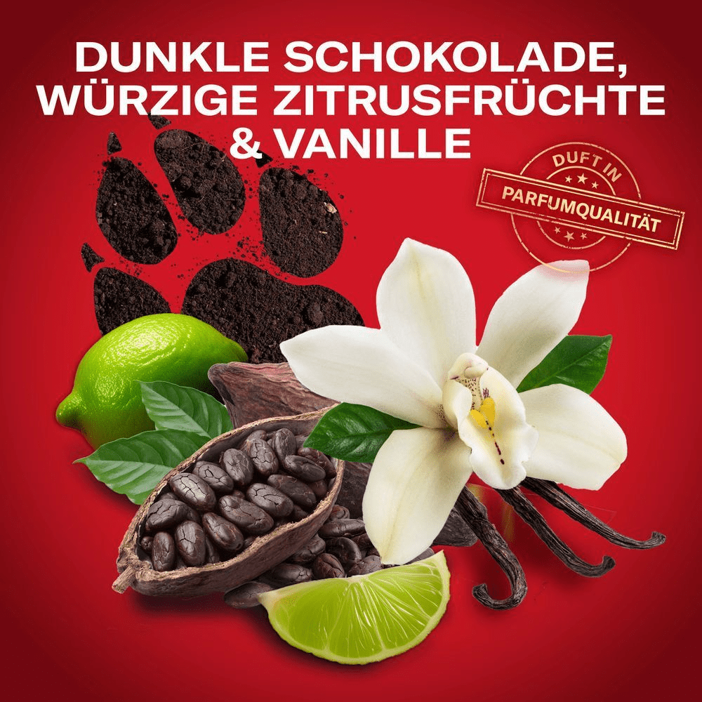 Old Spice Duftkomposition mit dunkler Schokolade, würzigen Zitrusfrüchten und Vanille für einen Duft in Parfümqualität.