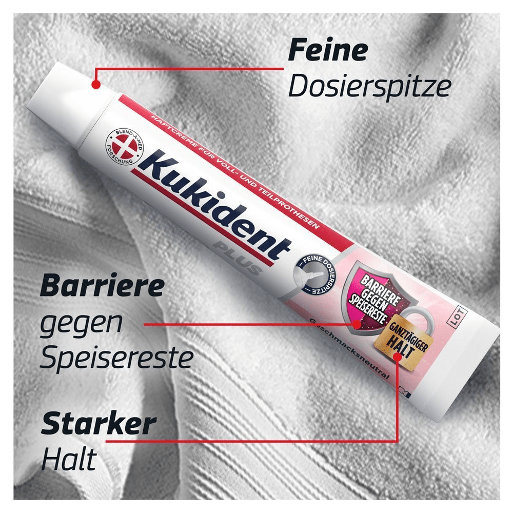 Bild: Kukident Plus Barriere Gegen Speisereste Haftcreme 