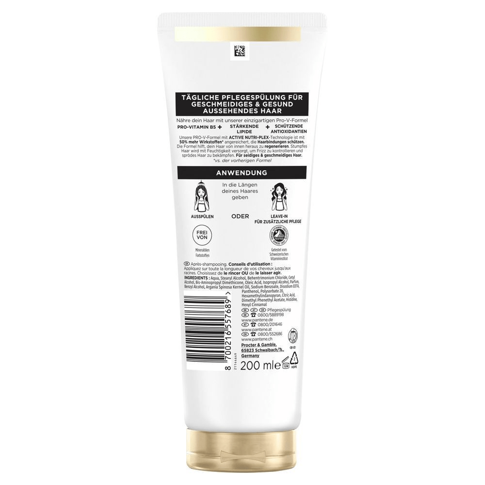 Pantene Pro-V 200ml tägliche Pflegespülung für geschmeidiges und gesund aussehendes Haar, mit der Hervorhebung der Pro-Vitamin B5 + Formel.;
