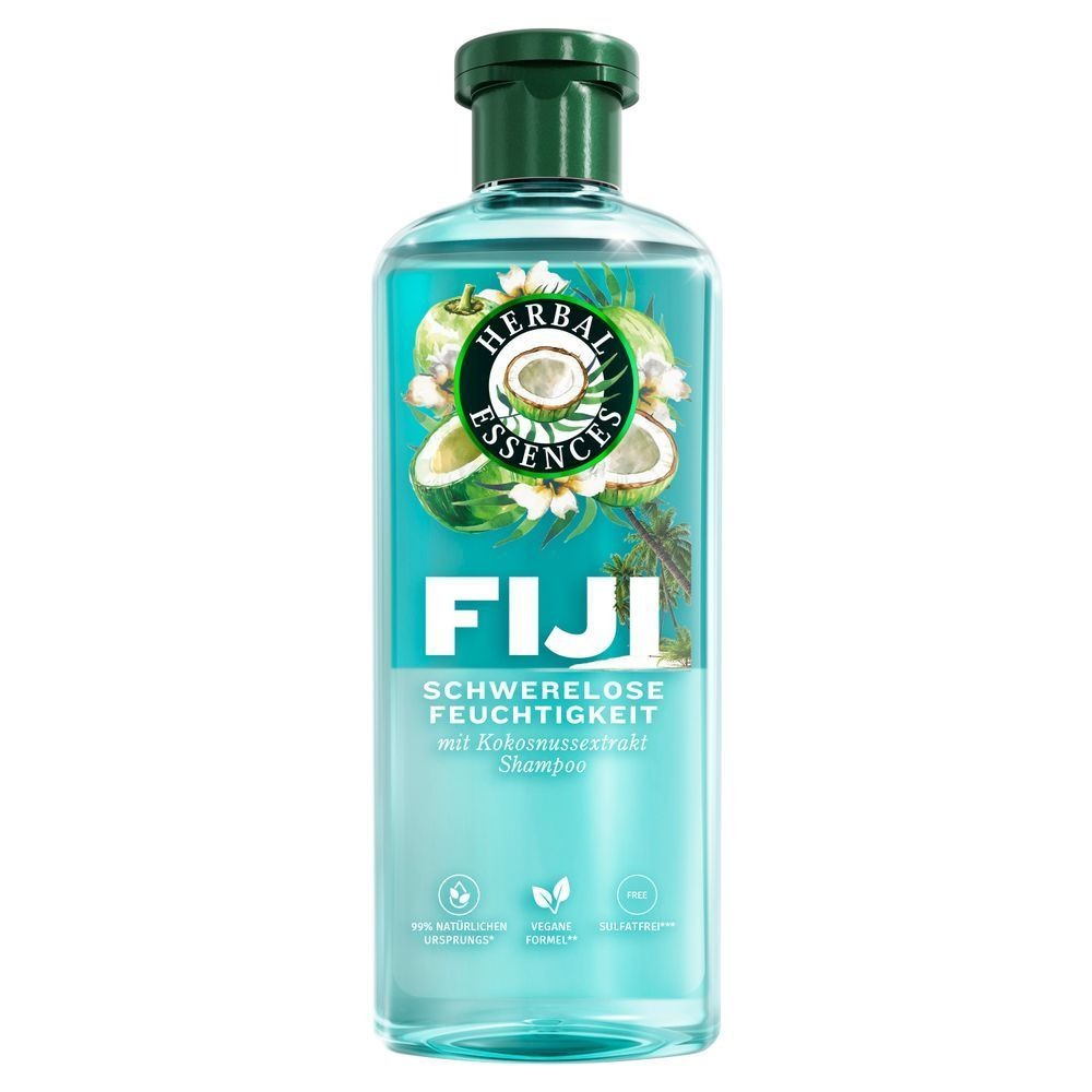 Herbal Essences Fiji Schwerelose Feuchtigkeits Shampoo mit Kokosnussextrakt.
